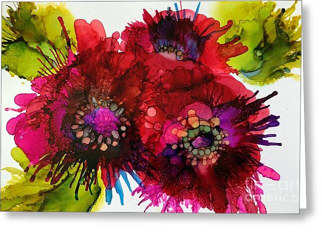 Scottish Thistle Greeting Cards Set of 3 Blank Cards 5 x 7 Inch Floral Alcohol Ink Artwork 